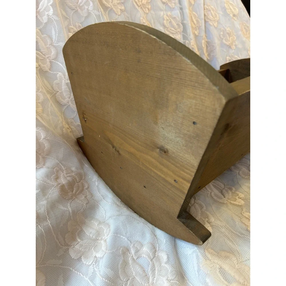 The Whitsons Handcrafted Wooden Doll Cradle Rocking Cradle Dark Rustic Pine Wood